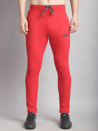 Mack Jonney Solid Red Regular Fit Polyster Lycra Trackpant For Men