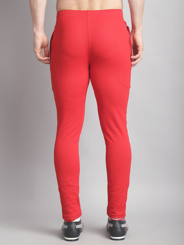 Mack Jonney Solid Red Regular Fit Polyster Lycra Trackpant For Men
