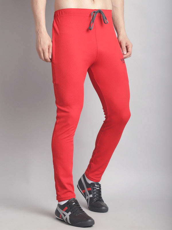 Mack Jonney Solid Red Regular Fit Polyster Lycra Trackpant For Men