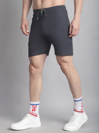 Mack Jonney Solid Grey Regular Fit Polyster Lycra Shorts For Men