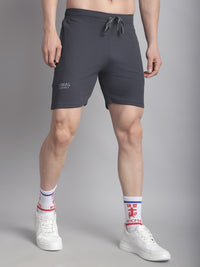 Mack Jonney Solid Grey Regular Fit Polyster Lycra Shorts For Men