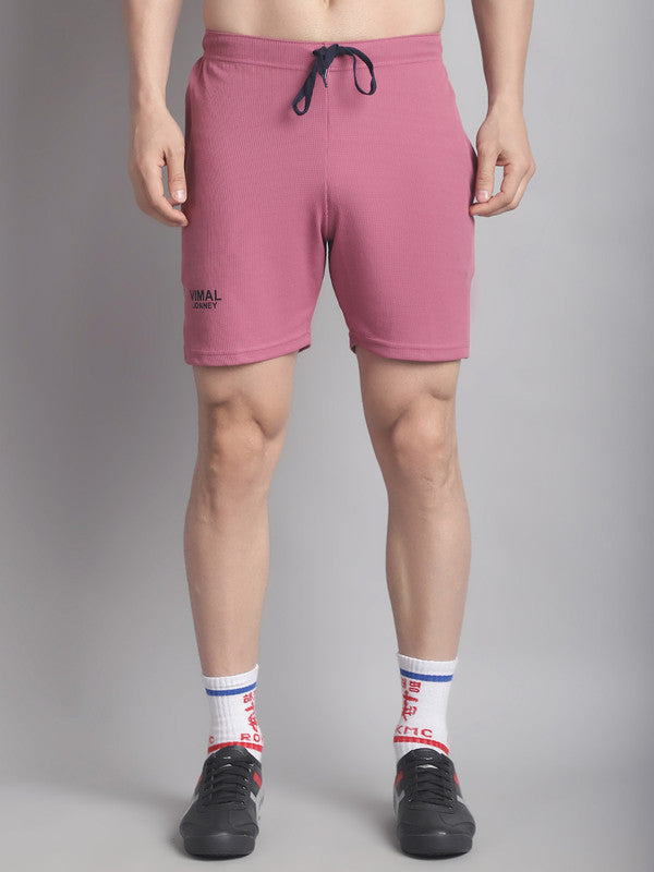 Mack Jonney Solid Pink Regular Fit Polyster Lycra Shorts For Men