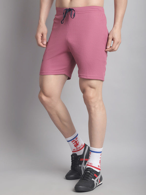 Mack Jonney Solid Pink Regular Fit Polyster Lycra Shorts For Men