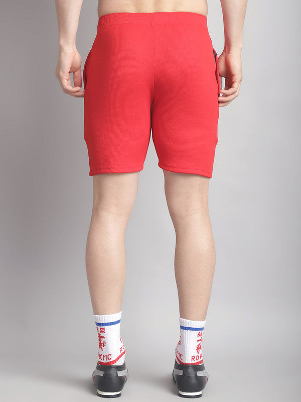 Mack Jonney Solid Red Regular Fit Polyster Lycra Shorts For Men