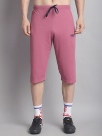 Mack Jonney Solid Pink Regular Fit Polyster Lycra Capri For Men