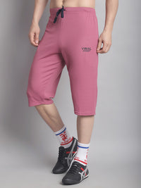 Mack Jonney Solid Pink Regular Fit Polyster Lycra Capri For Men
