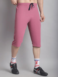 Mack Jonney Solid Pink Regular Fit Polyster Lycra Capri For Men