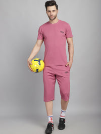 Mack Jonney Solid Pink Regular Fit Polyster Lycra Capri For Men