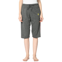 Mack Jonney Grey 3/4th Capri For Women's