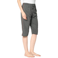 Mack Jonney Grey 3/4th Capri For Women's