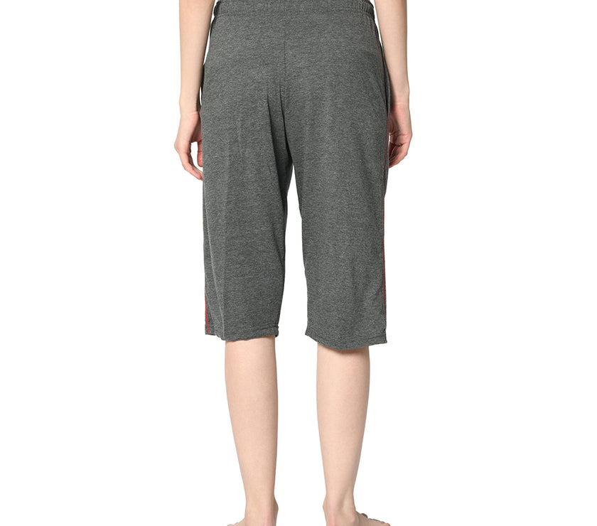 Mack Jonney Grey 3/4th Capri For Women's