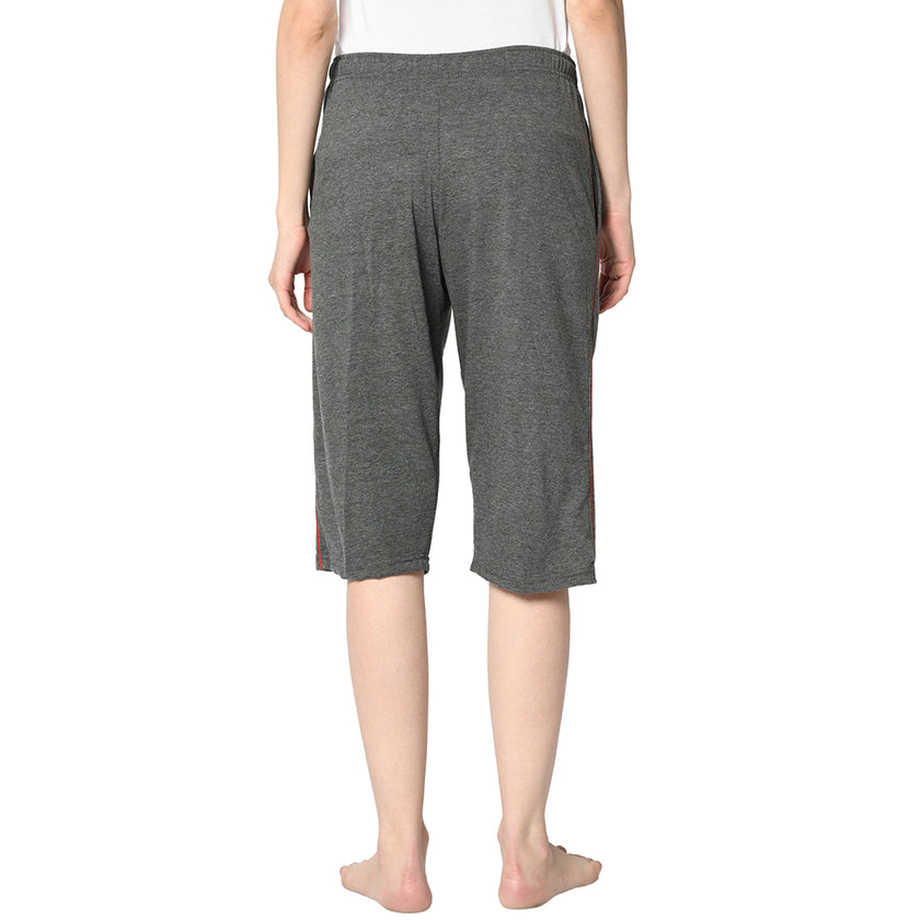 Mack Jonney Grey 3/4th Capri For Women's