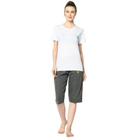 Mack Jonney Grey 3/4th Capri For Women's