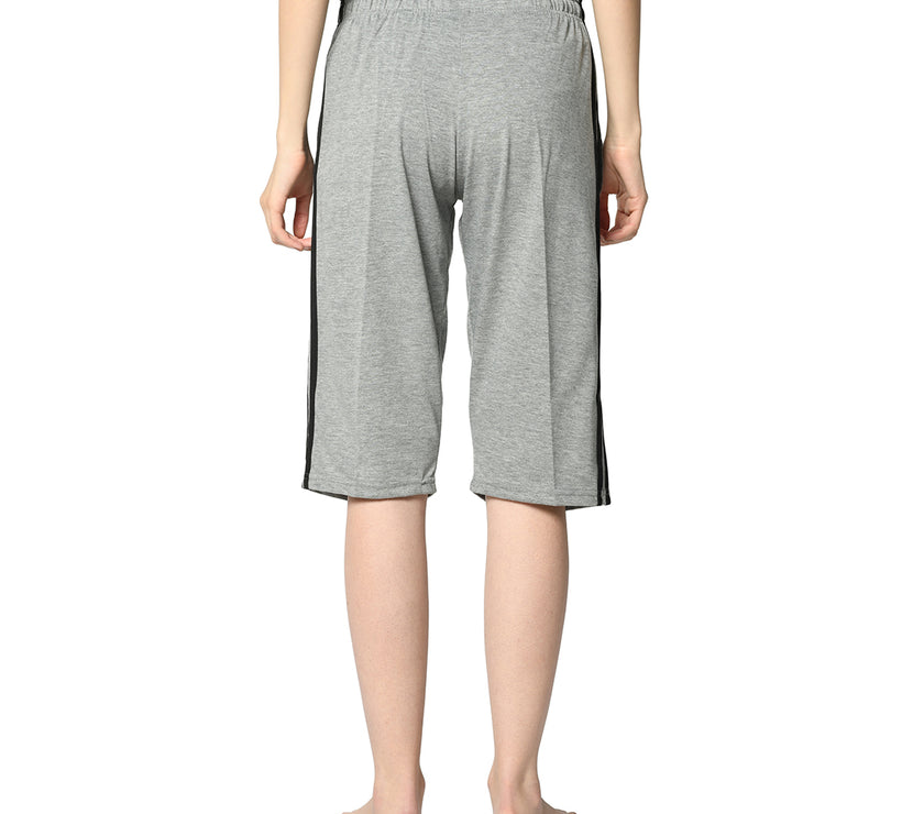 Mack Jonney Silver 3/4th Capri For Women's