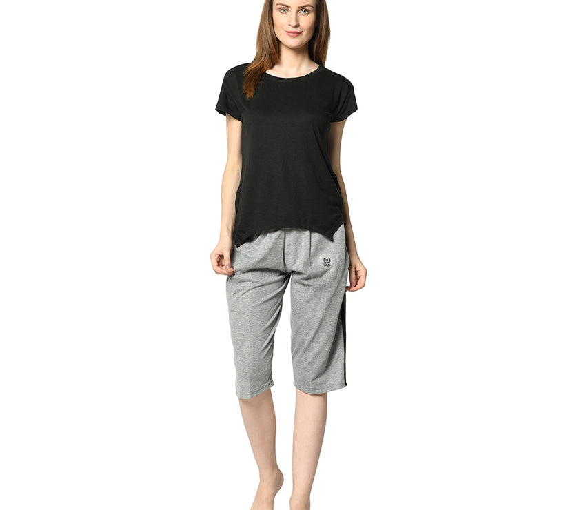 Mack Jonney Silver 3/4th Capri For Women's