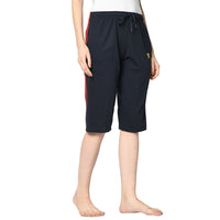 Mack Jonney Blue 3/4th Capri For Women's