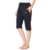 Mack Jonney Blue 3/4th Capri For Women's