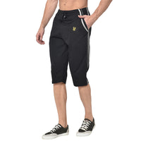 Mack Jonney Cotton Blended Regular Fit Black 3/4th Capri For Men