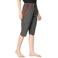 Mack Jonney Grey 3/4th Capri For Women's