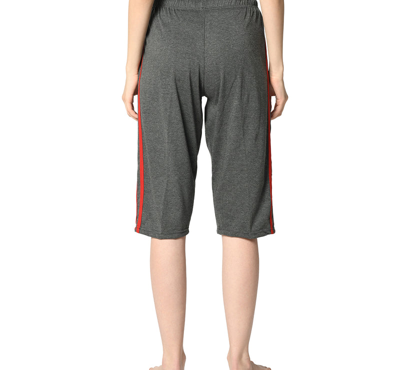 Mack Jonney Grey 3/4th Capri For Women's
