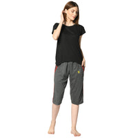 Mack Jonney Grey 3/4th Capri For Women's