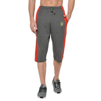 Mack Jonney Cotton Blended Regular Fit Dark Grey 3/4th Capri For Men