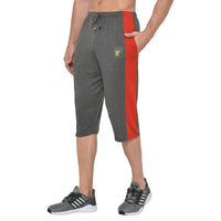 Mack Jonney Cotton Blended Regular Fit Dark Grey 3/4th Capri For Men