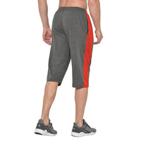 Mack Jonney Cotton Blended Regular Fit Dark Grey 3/4th Capri For Men