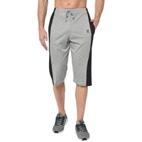 Mack Jonney Cotton Blended Regular Fit Grey 3/4th Capri For Men