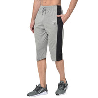 Mack Jonney Cotton Blended Regular Fit Grey 3/4th Capri For Men
