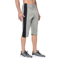 Mack Jonney Cotton Blended Regular Fit Grey 3/4th Capri For Men