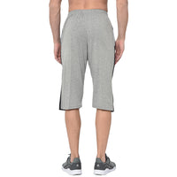 Mack Jonney Cotton Blended Regular Fit Grey 3/4th Capri For Men