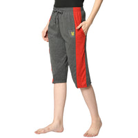 Mack Jonney Grey 3/4th Capri For Women's