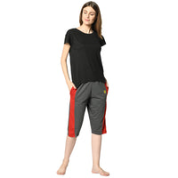 Mack Jonney Grey 3/4th Capri For Women's