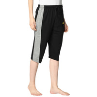 Mack Jonney Black 3/4th Capri For Women's