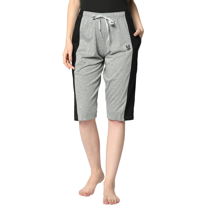 Mack Jonney Silver 3/4th Capri For Women's