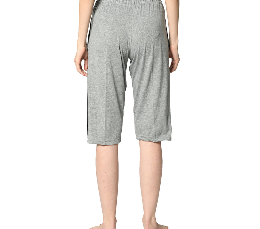 Mack Jonney Silver 3/4th Capri For Women's