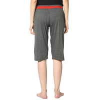 Mack Jonney Grey 3/4th Capri For Women's