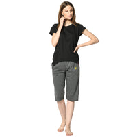 Mack Jonney Grey 3/4th Capri For Women's