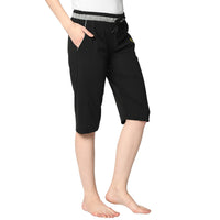 Mack Jonney Black 3/4th Capri For Women's