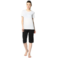 Mack Jonney Black 3/4th Capri For Women's