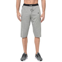 Mack Jonney Cotton Blended Regular Fit Grey 3/4th Capri For Men