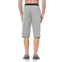 Mack Jonney Cotton Blended Regular Fit Grey 3/4th Capri For Men
