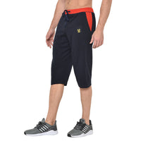 Mack Jonney Cotton Blended Regular Fit Navy Blue 3/4th Capri For Men