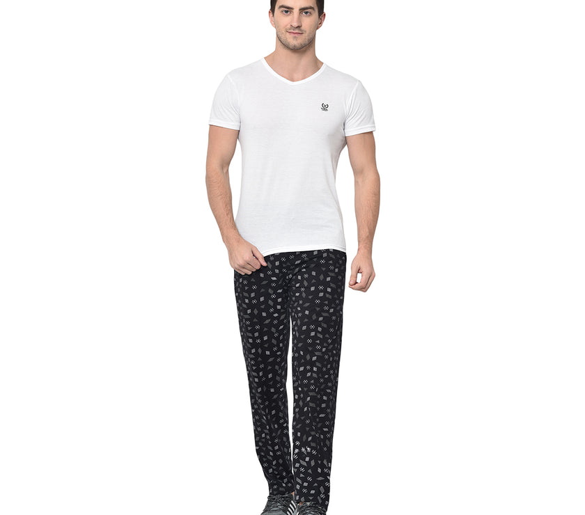 Mack Jonney Black Cotton Trackpant For Men's