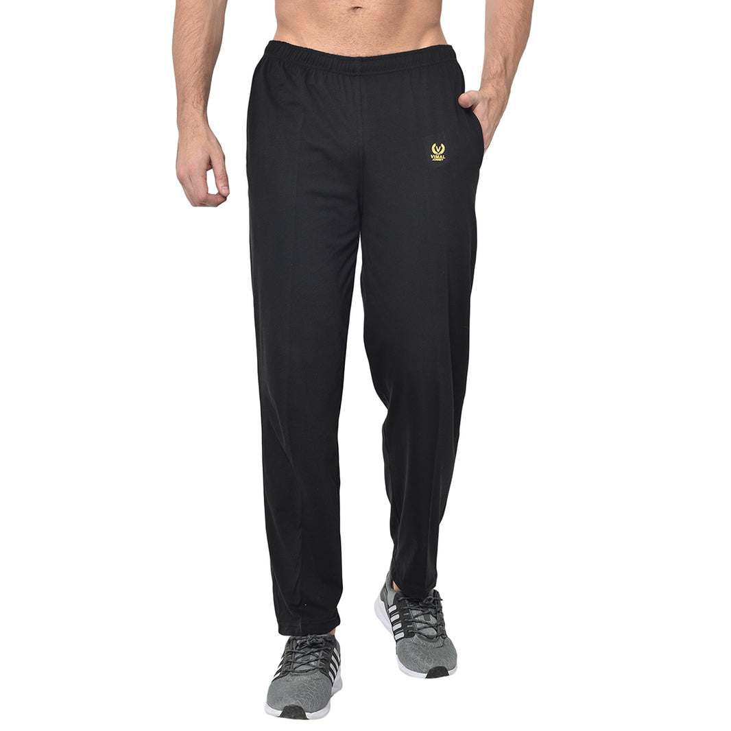 Mack Jonney Black Cotton Trackpant For Men's