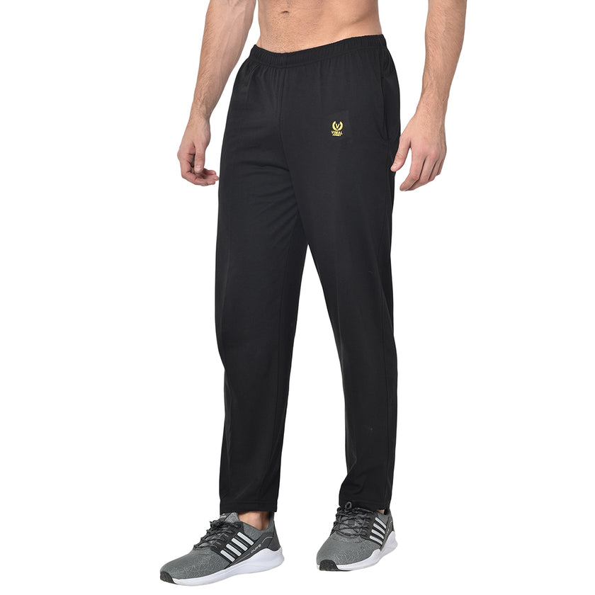 Mack Jonney Black Cotton Trackpant For Men's