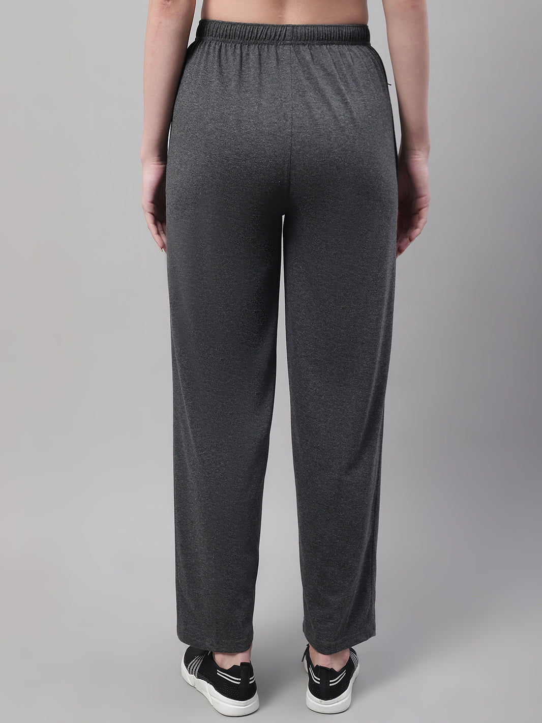 Mack Jonney Anthracite Regular fit Cotton Trackpant for Women(Zip On 1 Side Pocket)