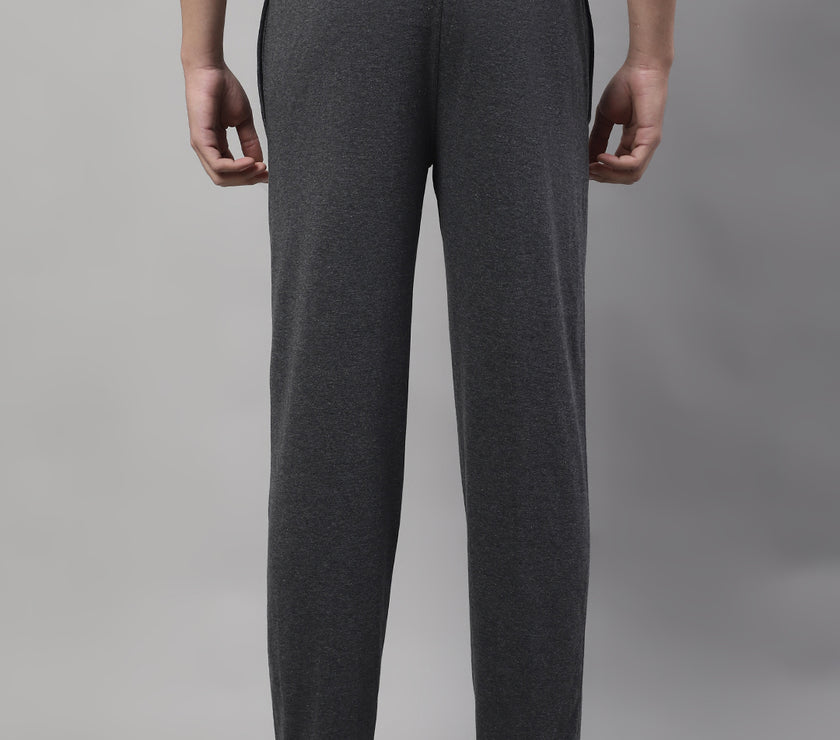 Mack Jonney Anthracite Regular fit Cotton Trackpant for Men