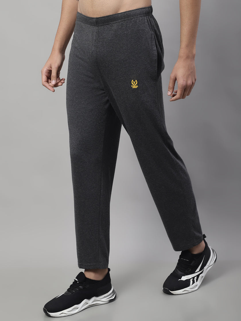 Mack Jonney Anthracite Regular fit Cotton Trackpant for Men